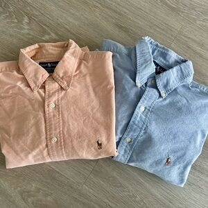Ralph Lauren Yarmouth Shirt Bundle Blue & Peach 17‑34 17‑36 Cotton Oxford